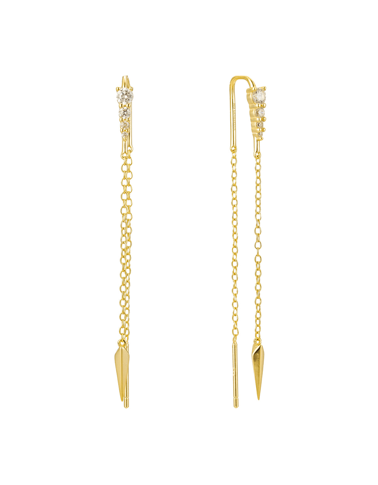 LOOP POINTY CHAIN EARRINGS