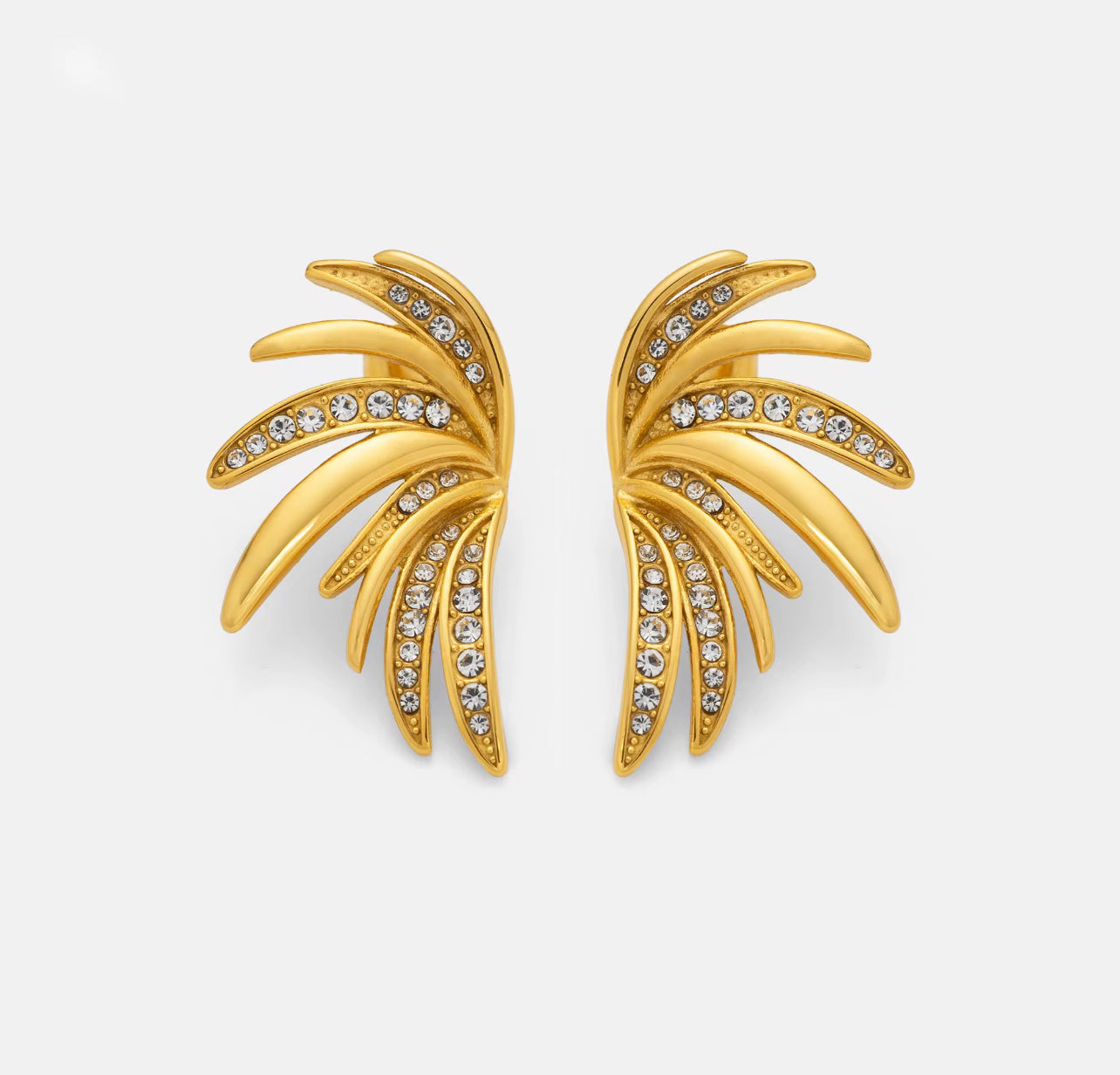 FEATHER CZ EARRINGS