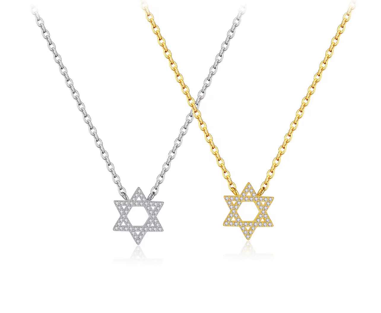 DAINTY JEWISH STAR CZ NECKLACE