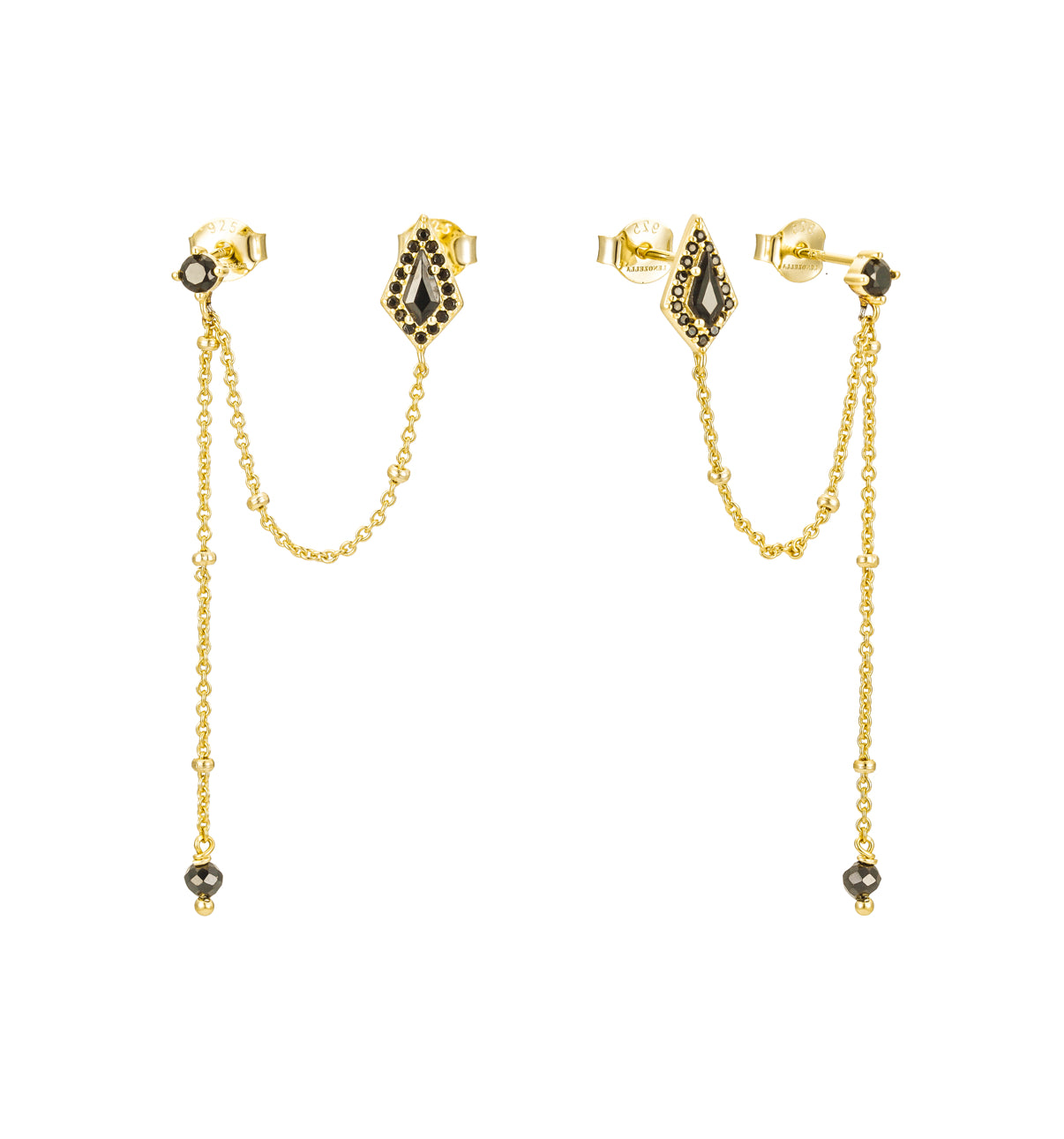 DOUBLE CHAIN EARRINGS