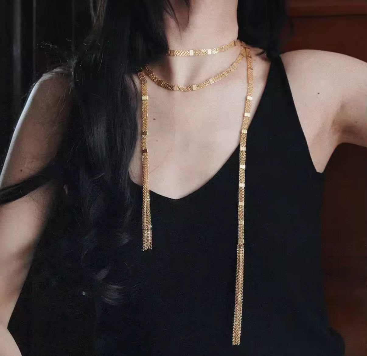 LONG BELT WRAP NECKLACE