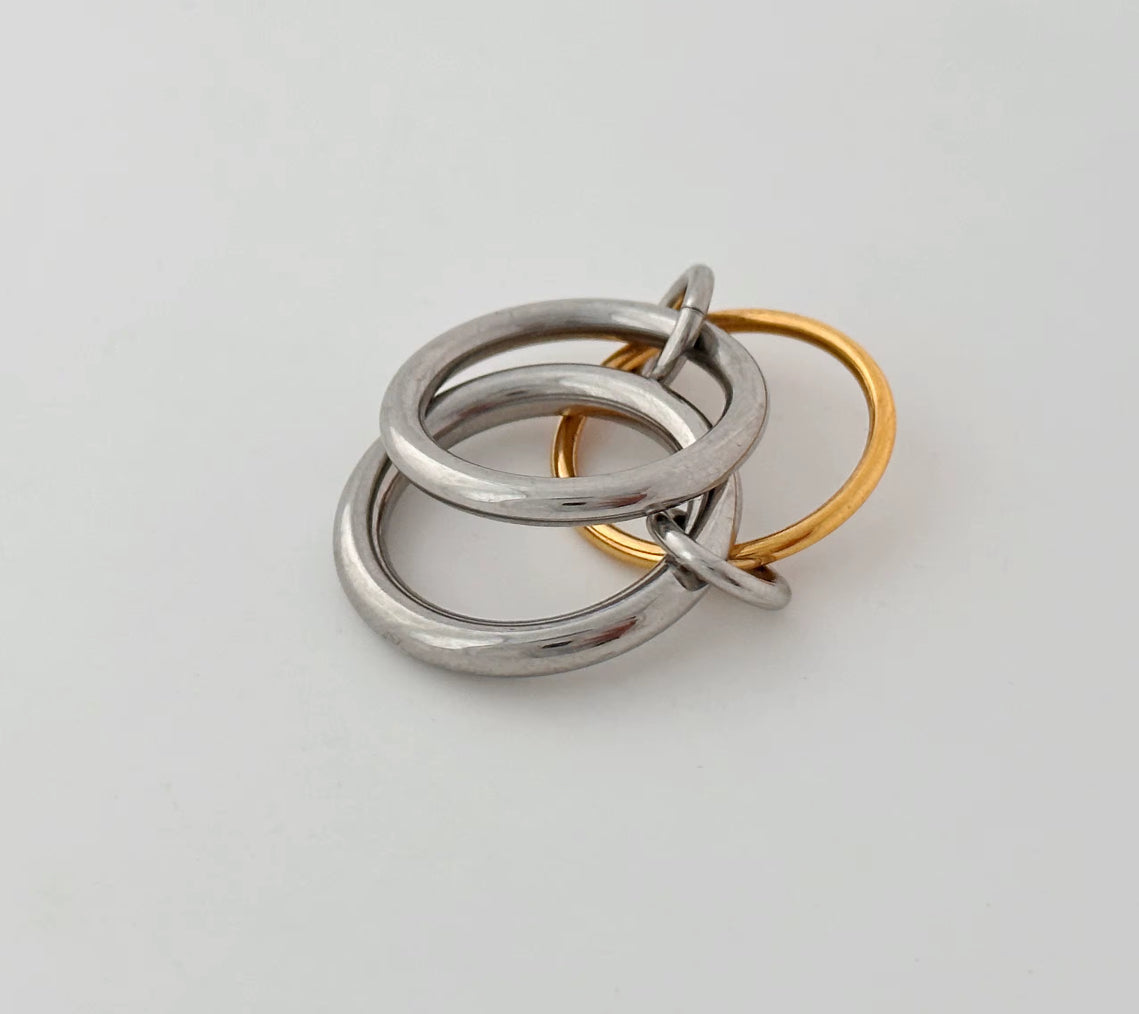 TRIPLE CHUNKY RING