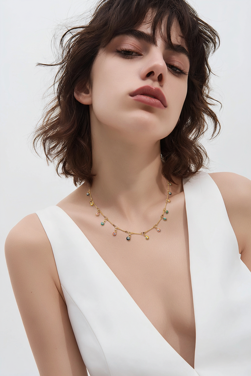 DAINTY EYE CHARM NECKLACE
