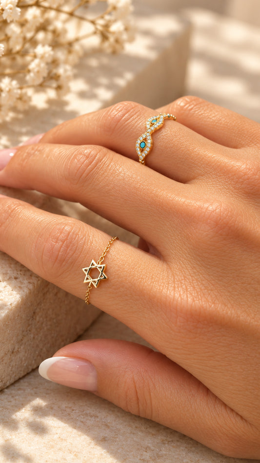 Star of David Ring Chain
