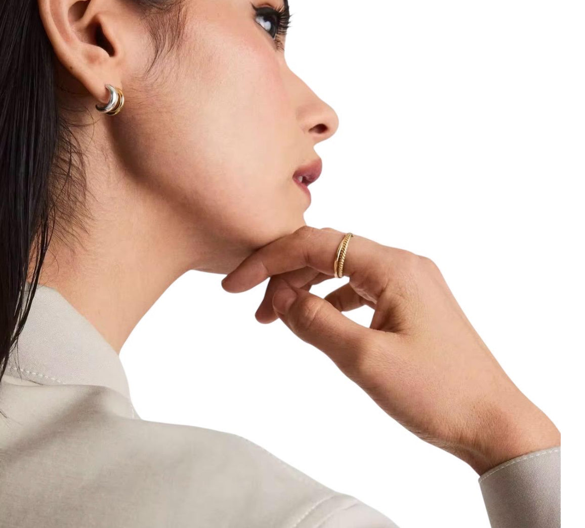 SMALL TWO TONE HOOPS