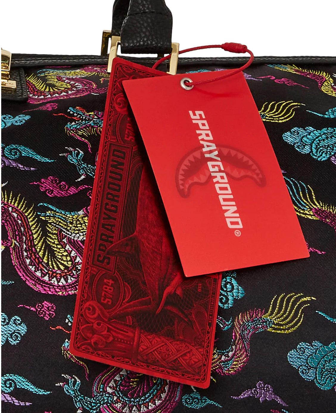 EMBROIDERED DRAGONS DUFFLE