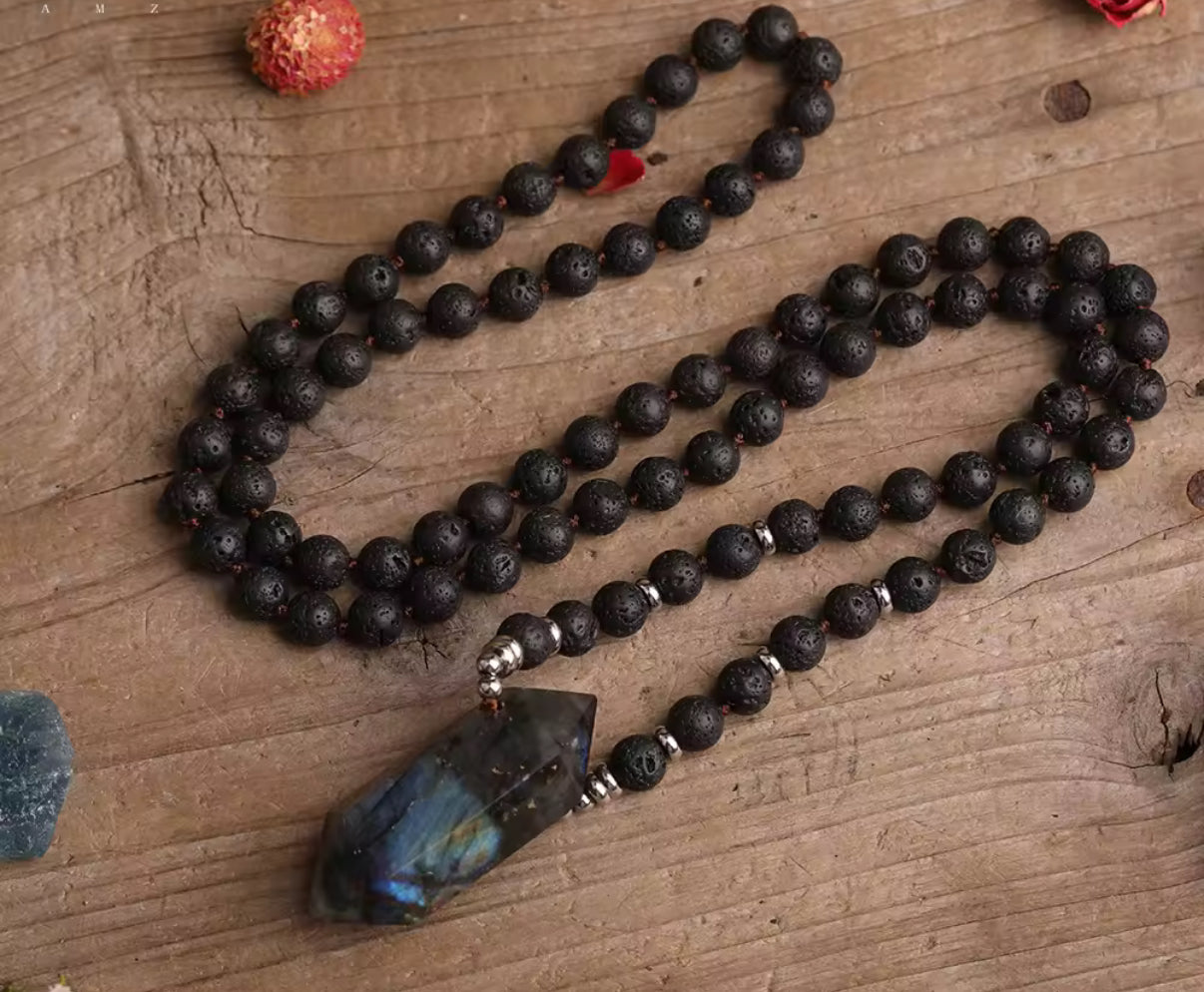 BLACK LAVA HEALING NECKLACE