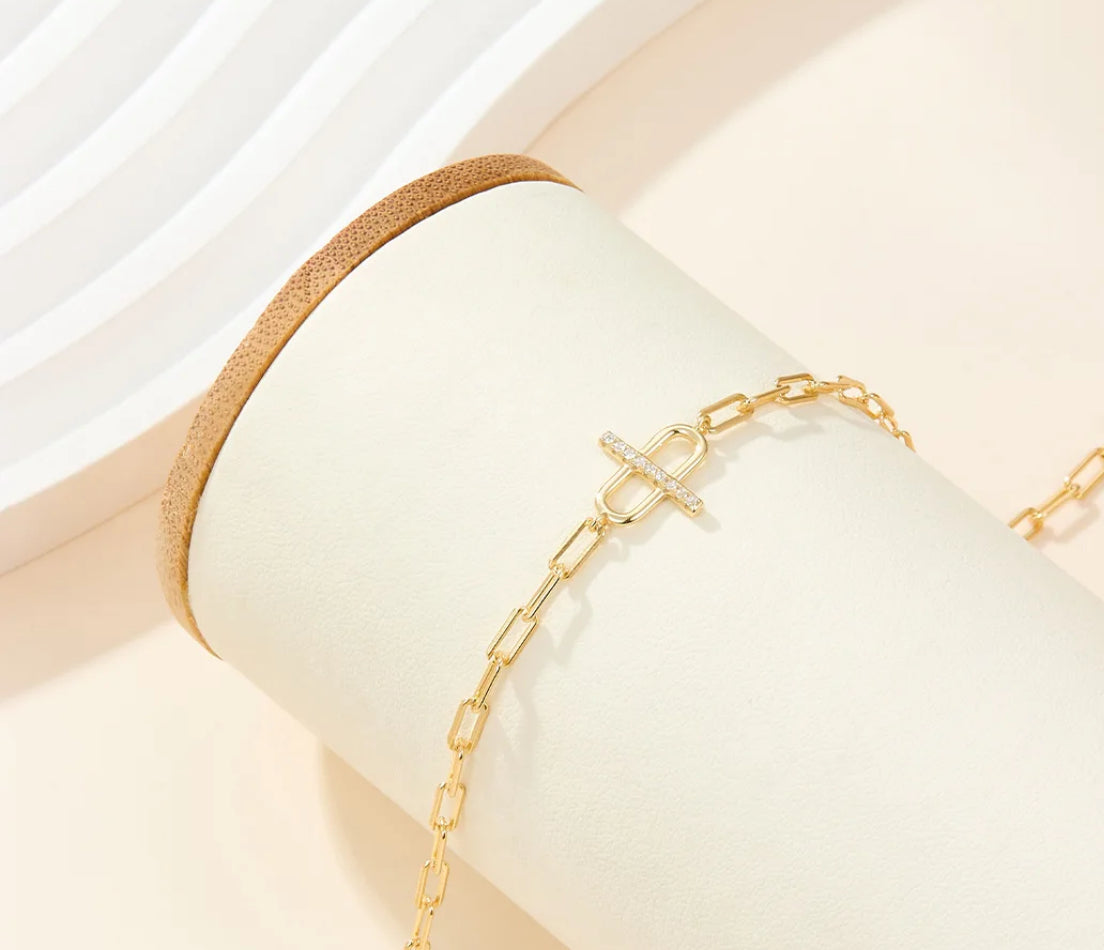 DAINTY CZ PAPERCLIP RACELET