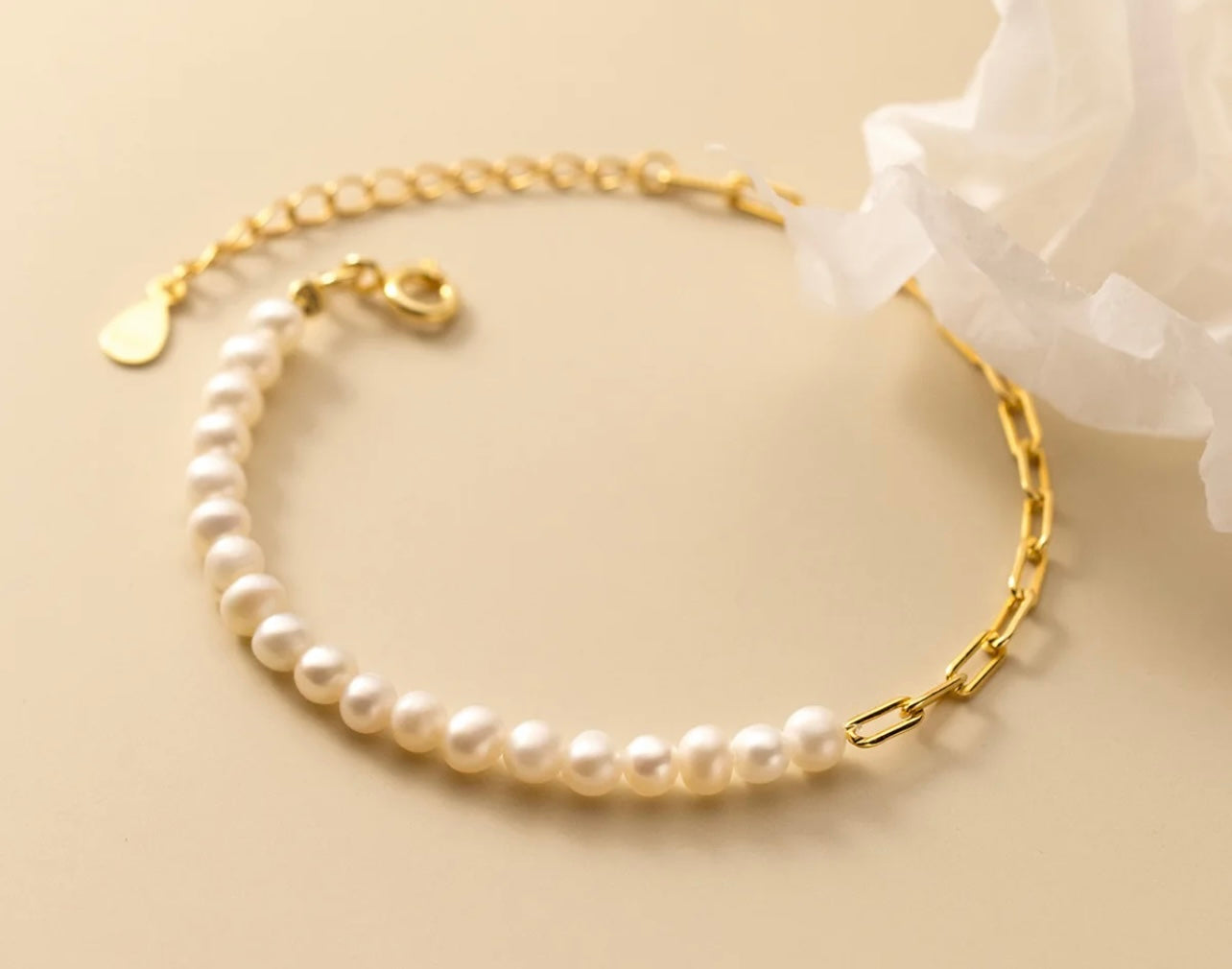PAPERCLIP PEARL BRACELET