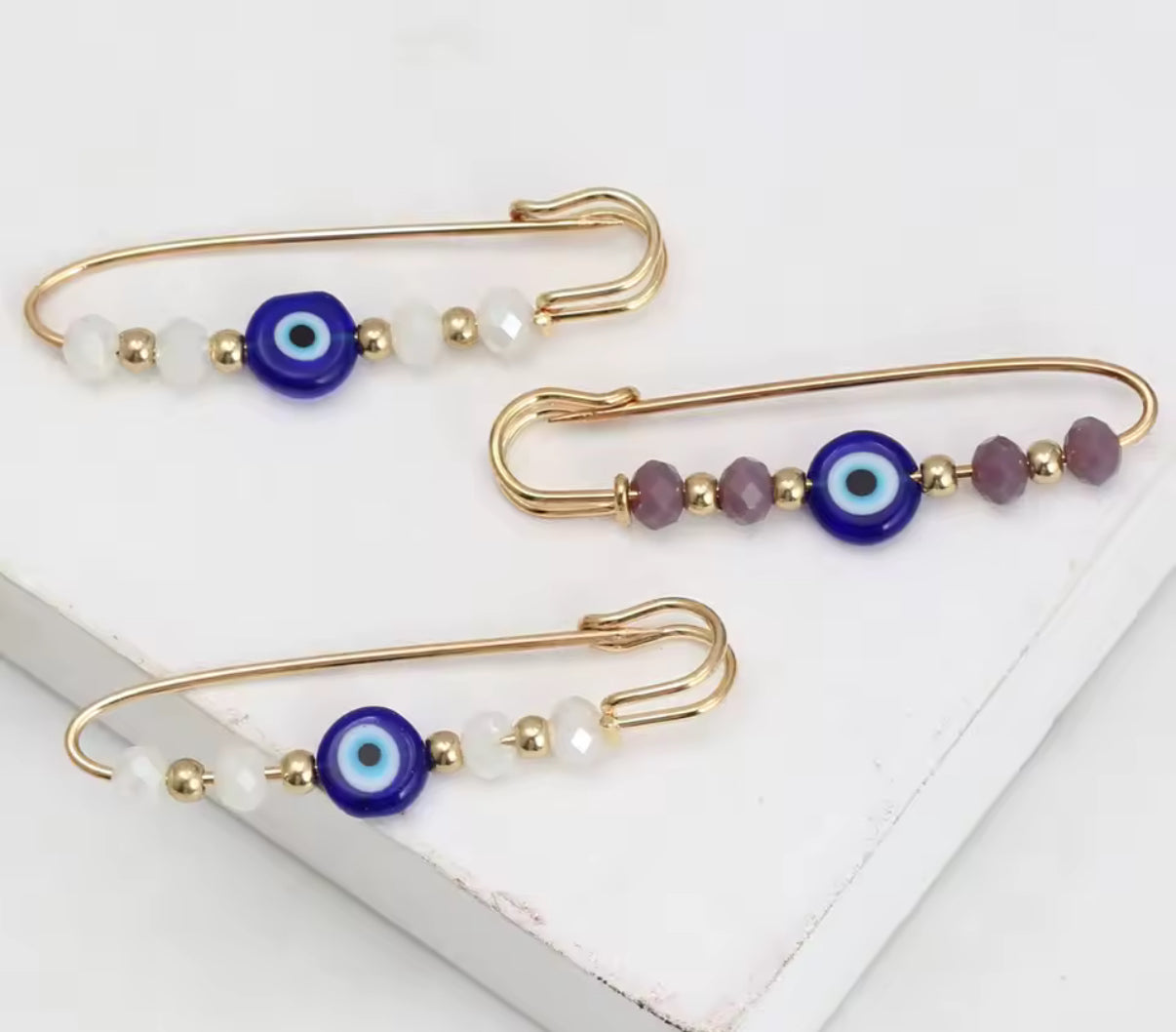 LUCKY EYE BEADED PIN