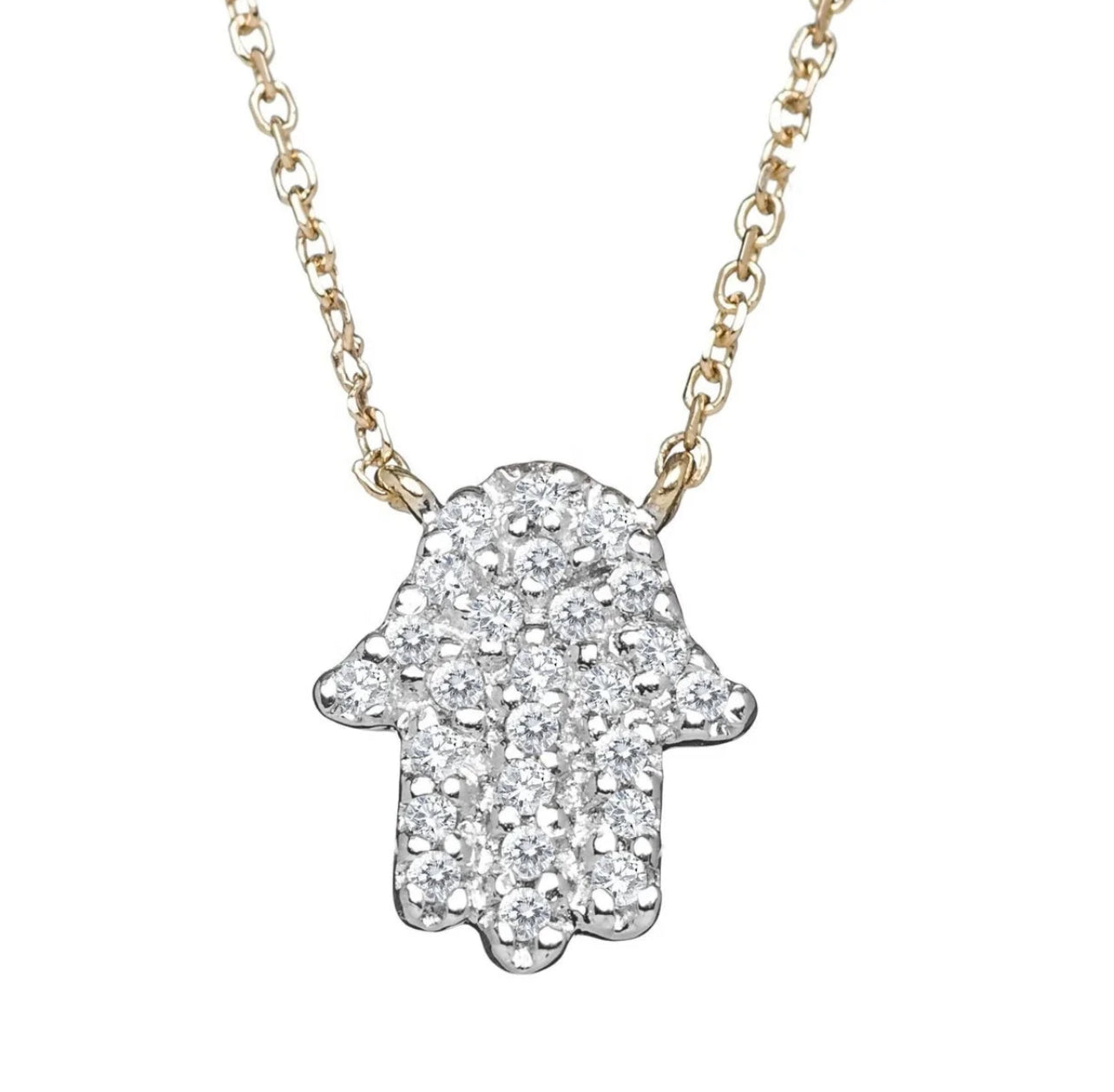 DAINTY HAND CZ NECKLACE