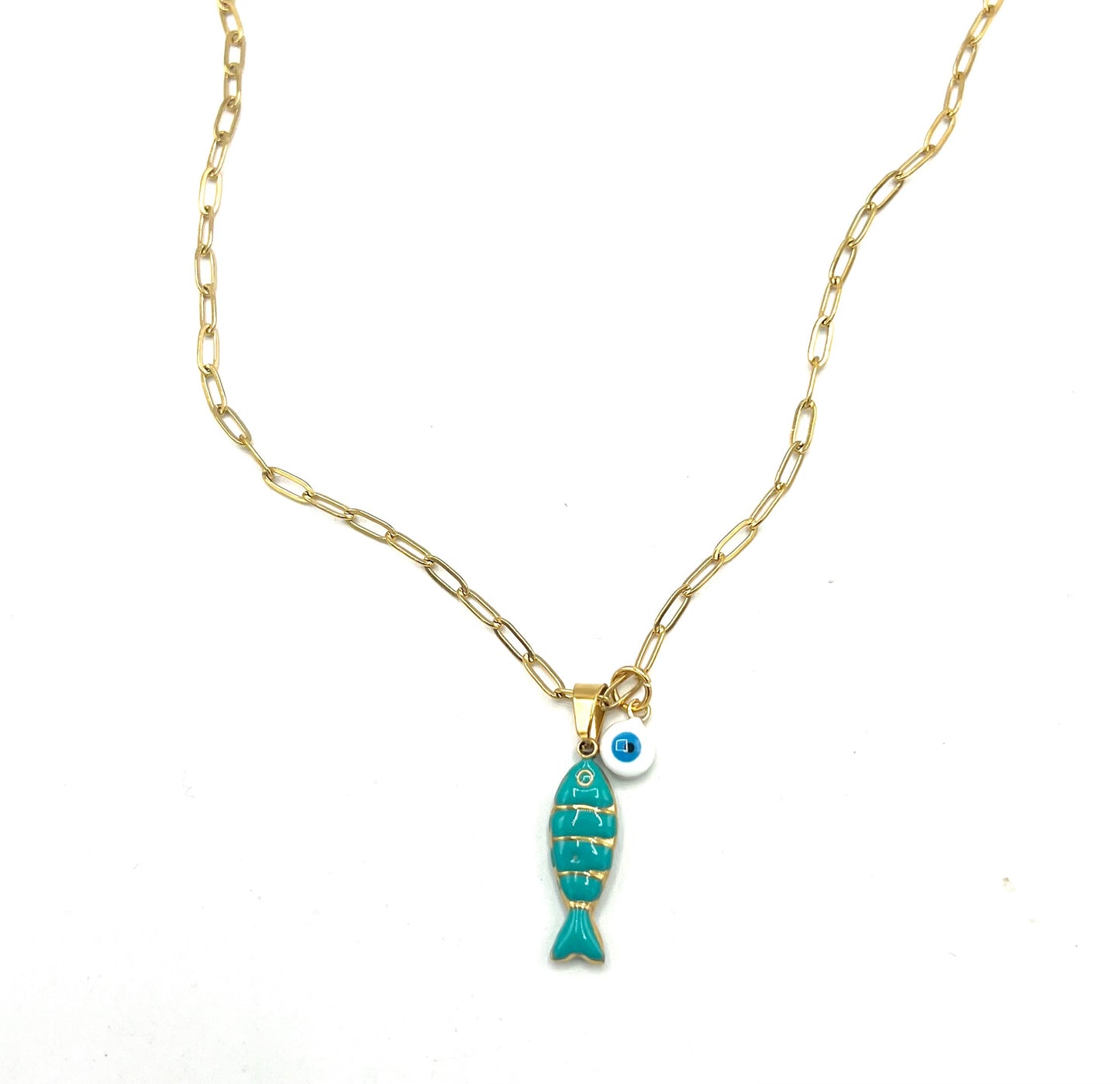 FISH PAPERCLIP NECKLACE