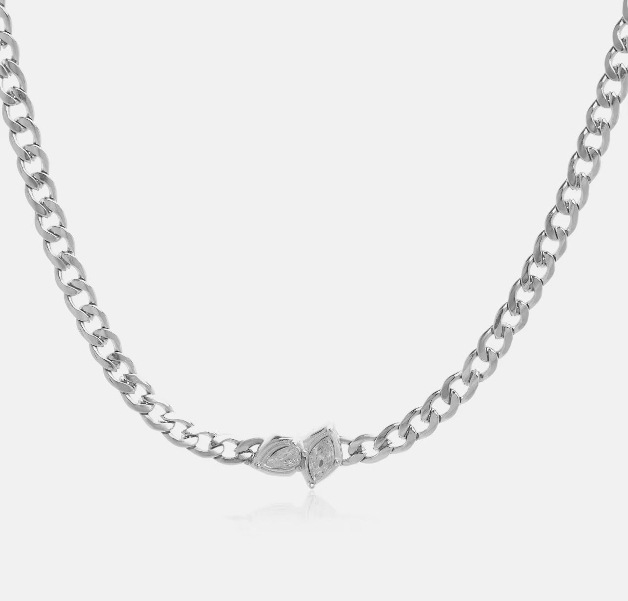 CURB TEAR ZIRCON NECKLACE