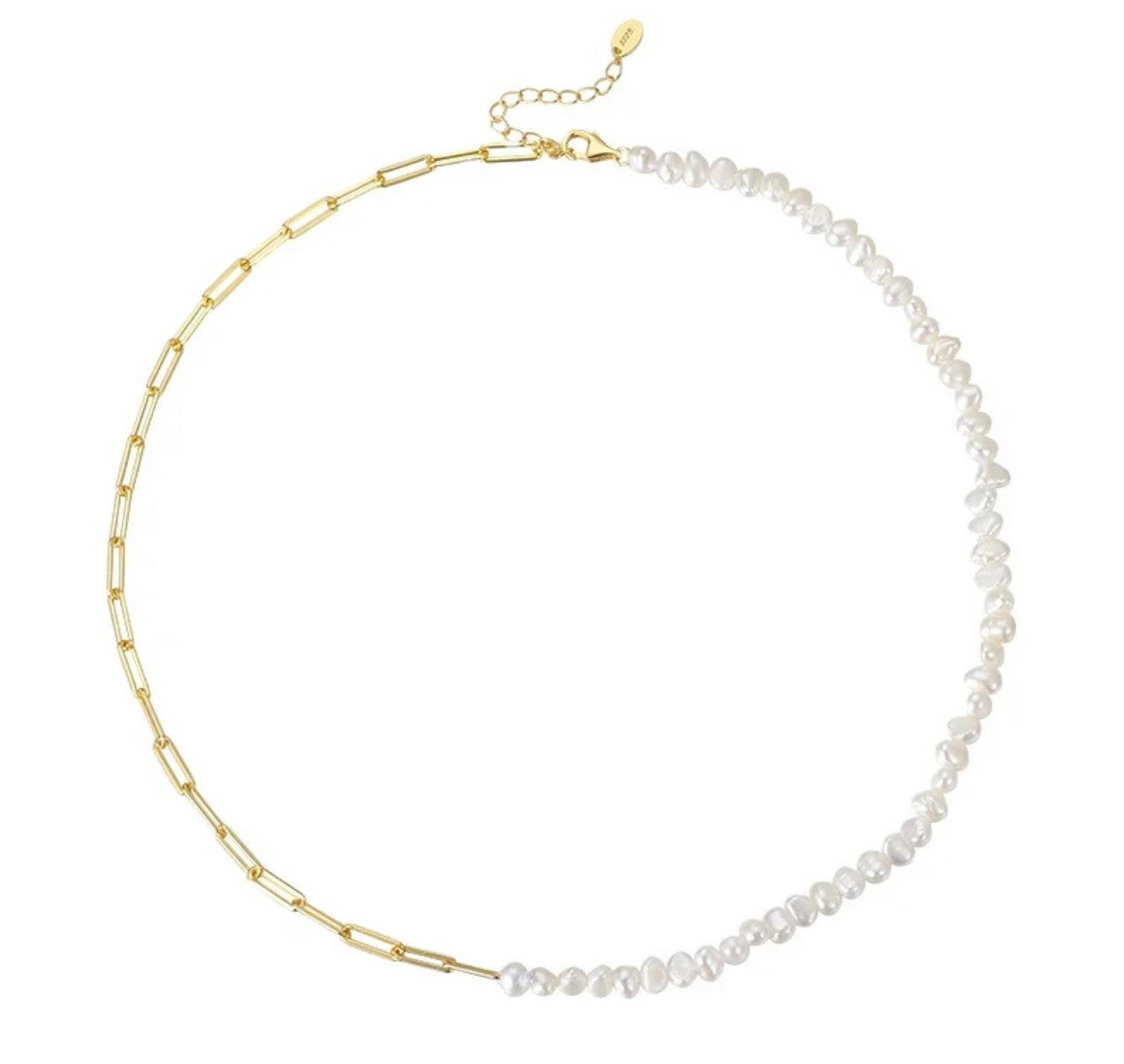 PEARL PAPERCLIP NECKLACE