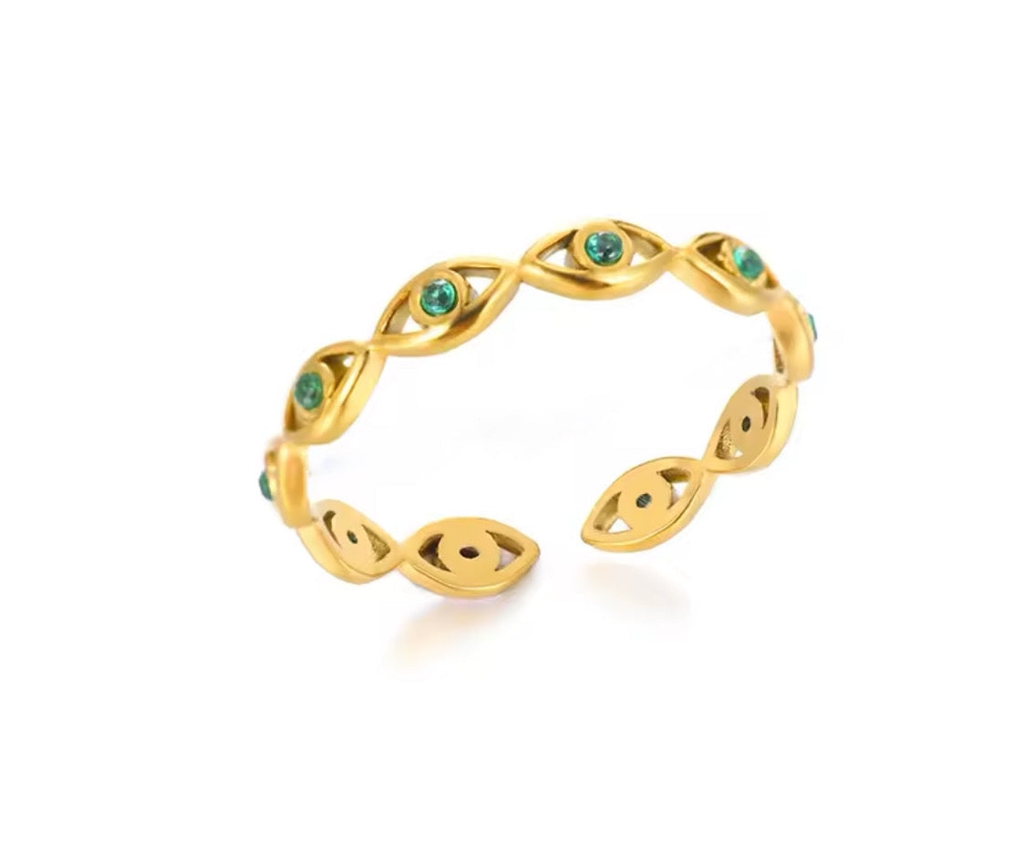 EYE EMERALD RING