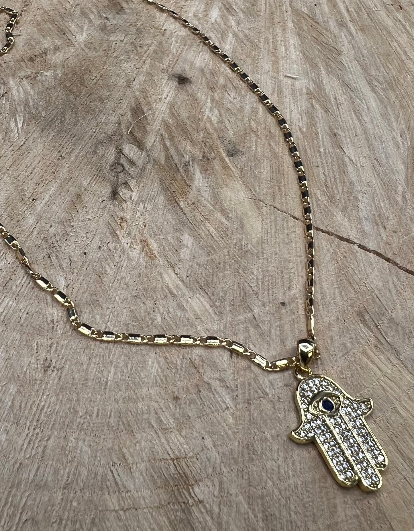 HAND EYE CZ NECKLACE