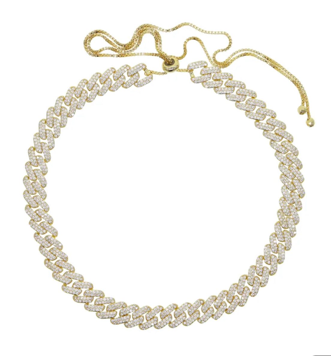 ADJUSTABLE CUBAN CZ CHOKER