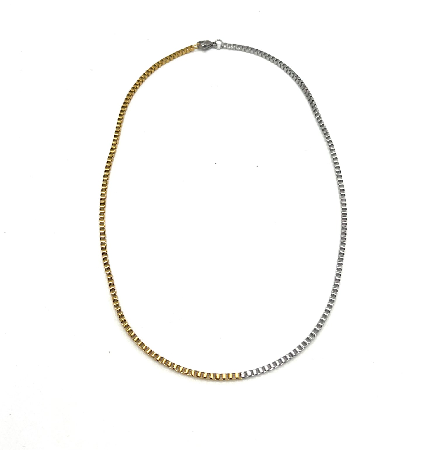 TWO TONE BOX NECKLACE