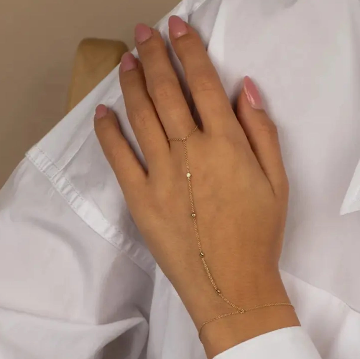 DAINTY CZ HAND CHAIN