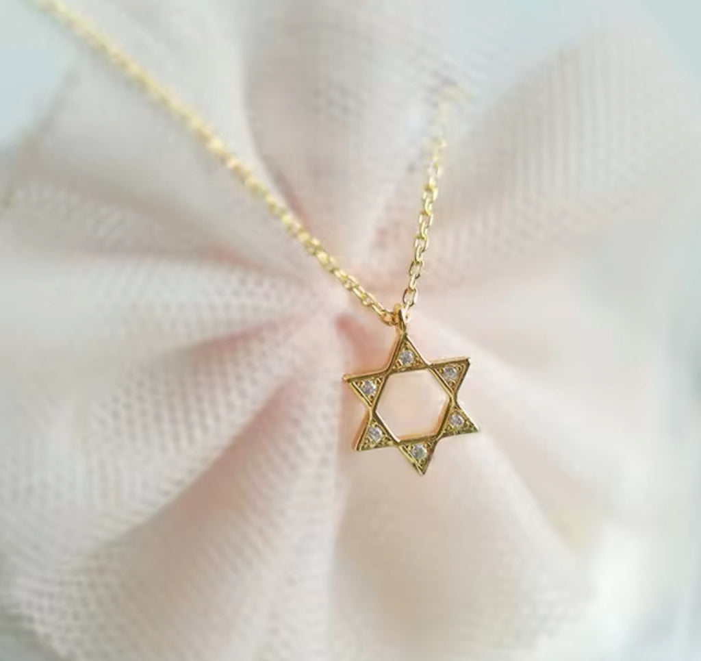 TINY STAR DAVID CZ NECKLACE