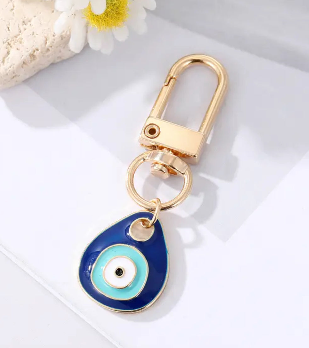 WATER-DROP EVIL EYE KEYCHAIN