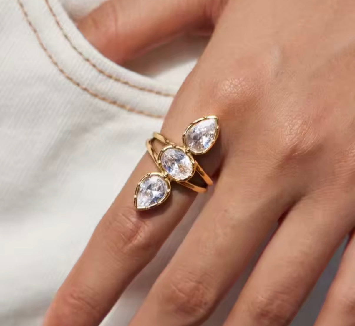 THREE CZ RING
