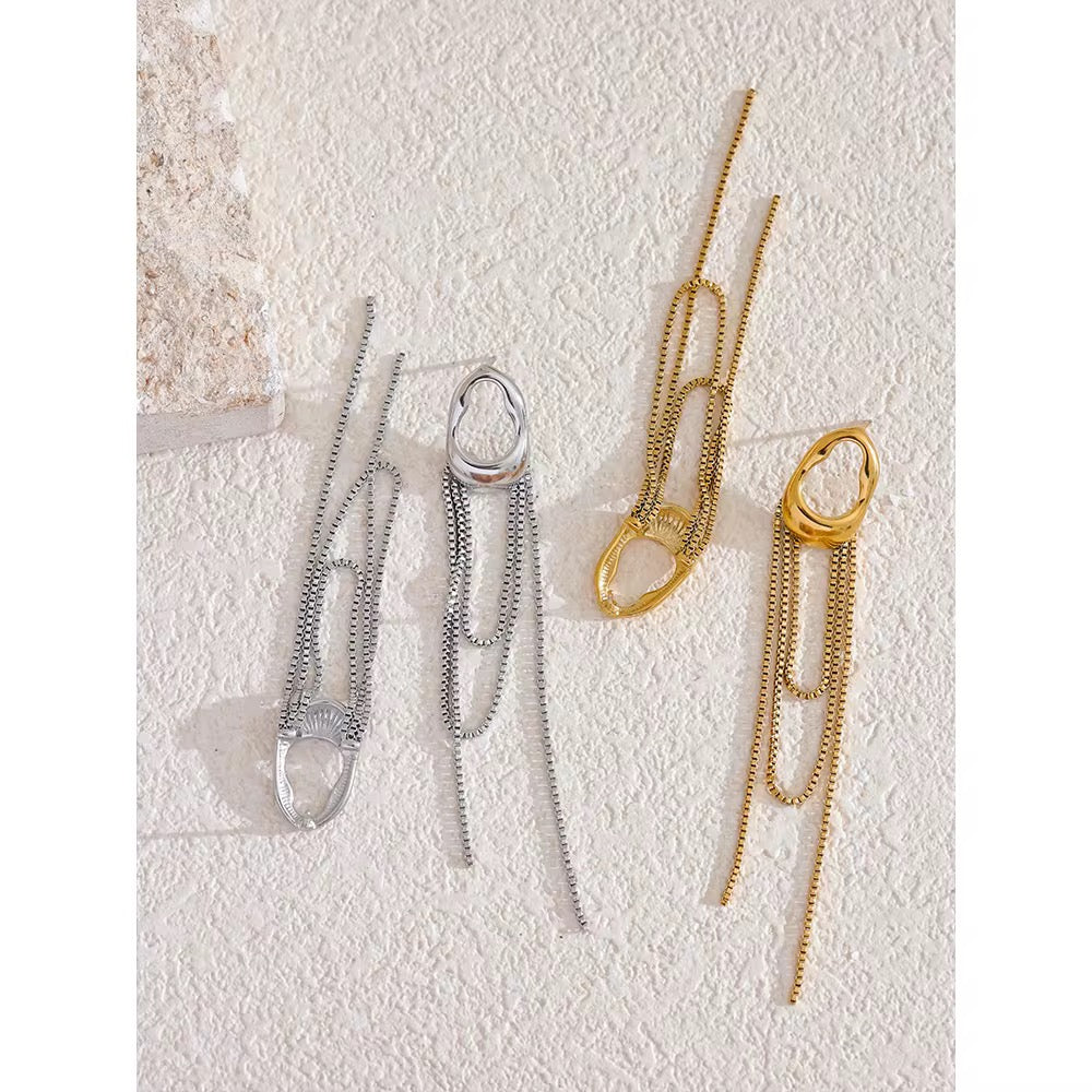 GEOMETRIC CHAIN EARRINGS