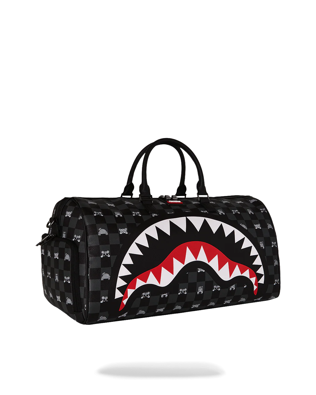 GRAY PEEKING CHARACTER CHECK DUFFEL