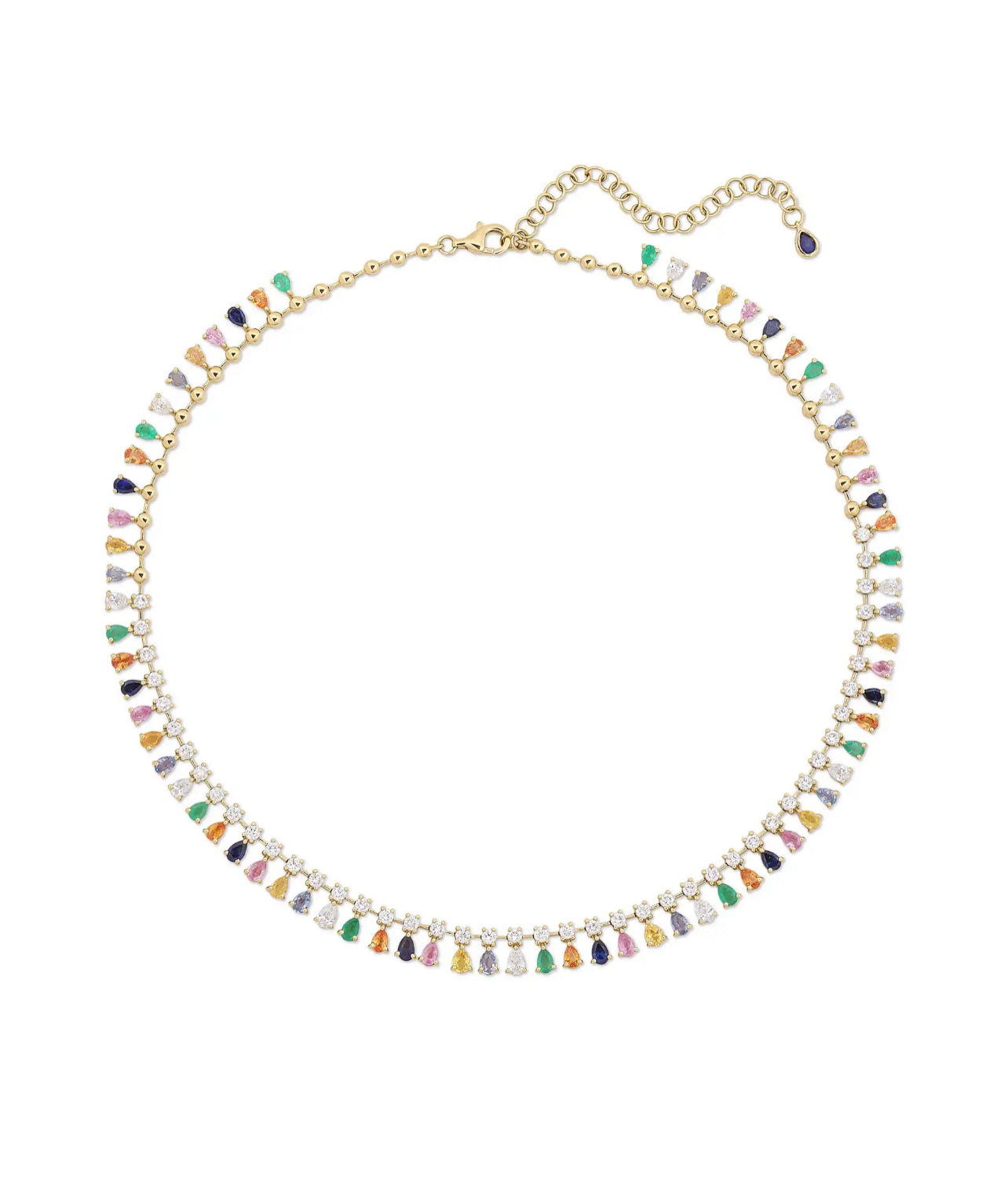OVAL RAINBOW CZ CHOKER