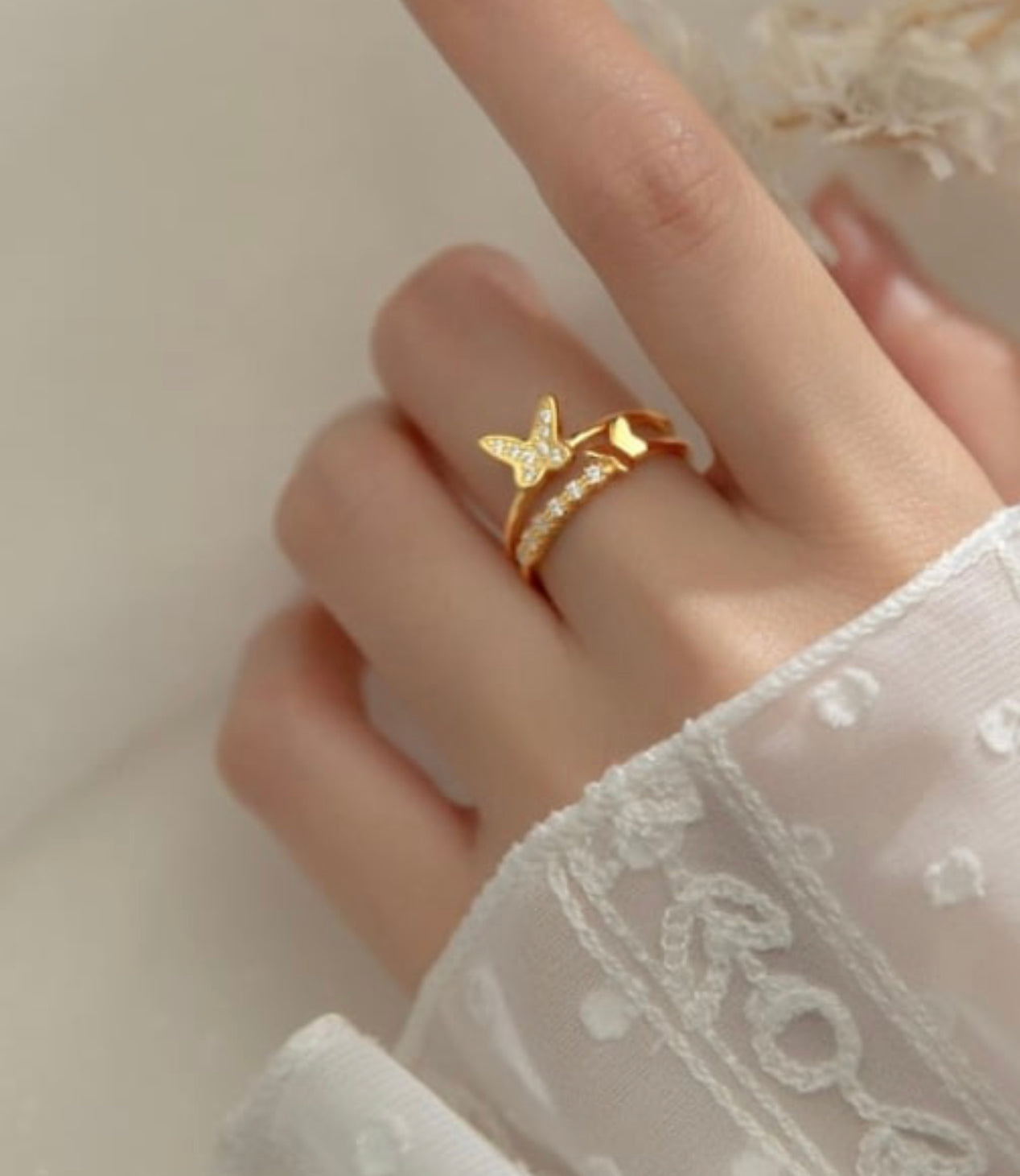 DOUBLE BUTTERFLY RING