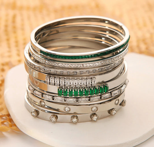 EMERALD CZ CUFF BRACELET