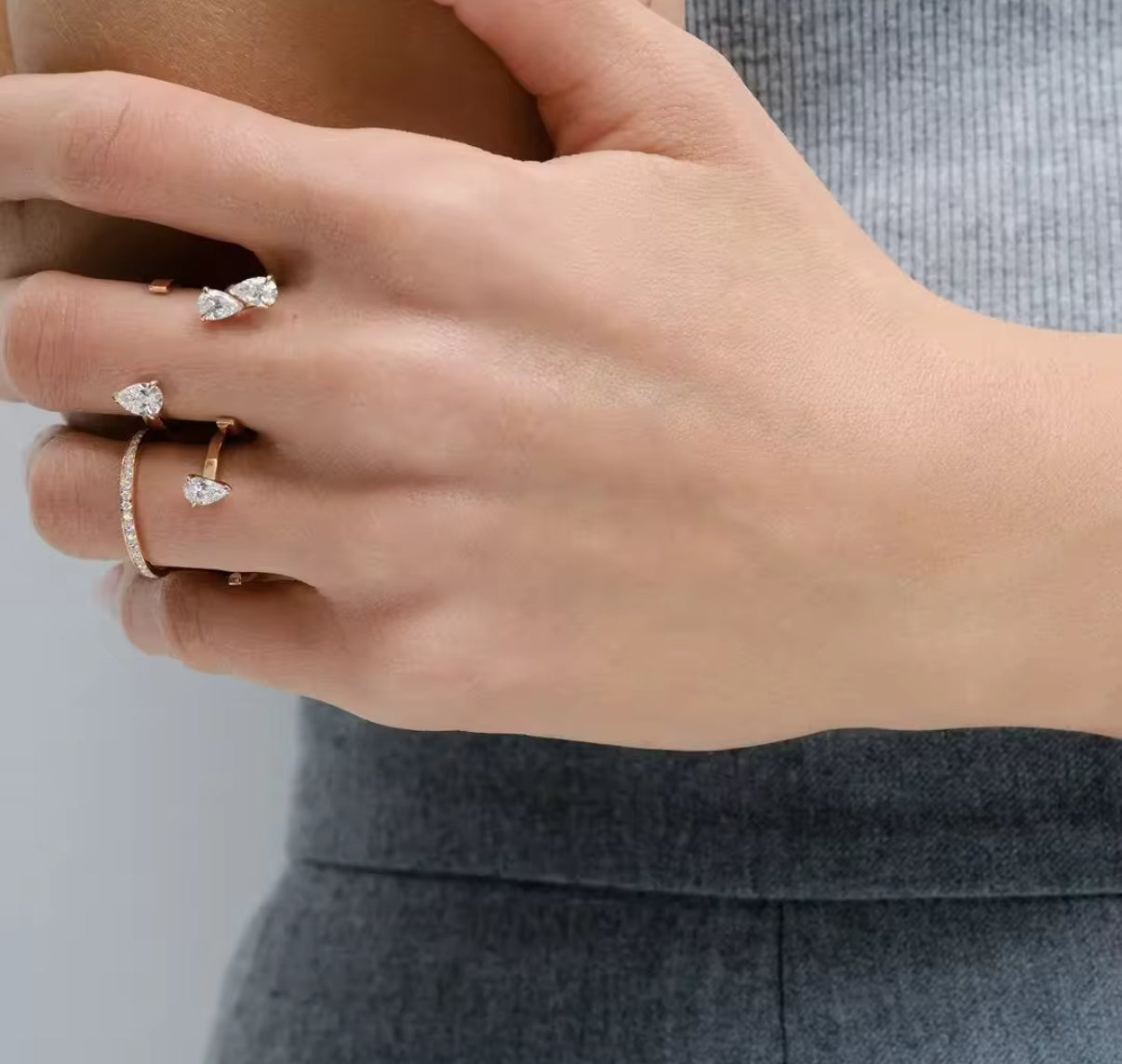 PEAR CUT DOUBLE RING