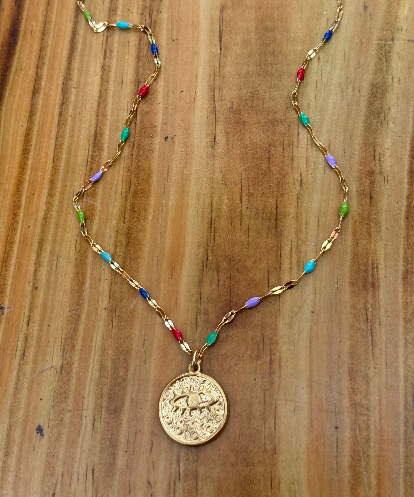 COLOR DAINTY LUCKY EYE NECKLACE