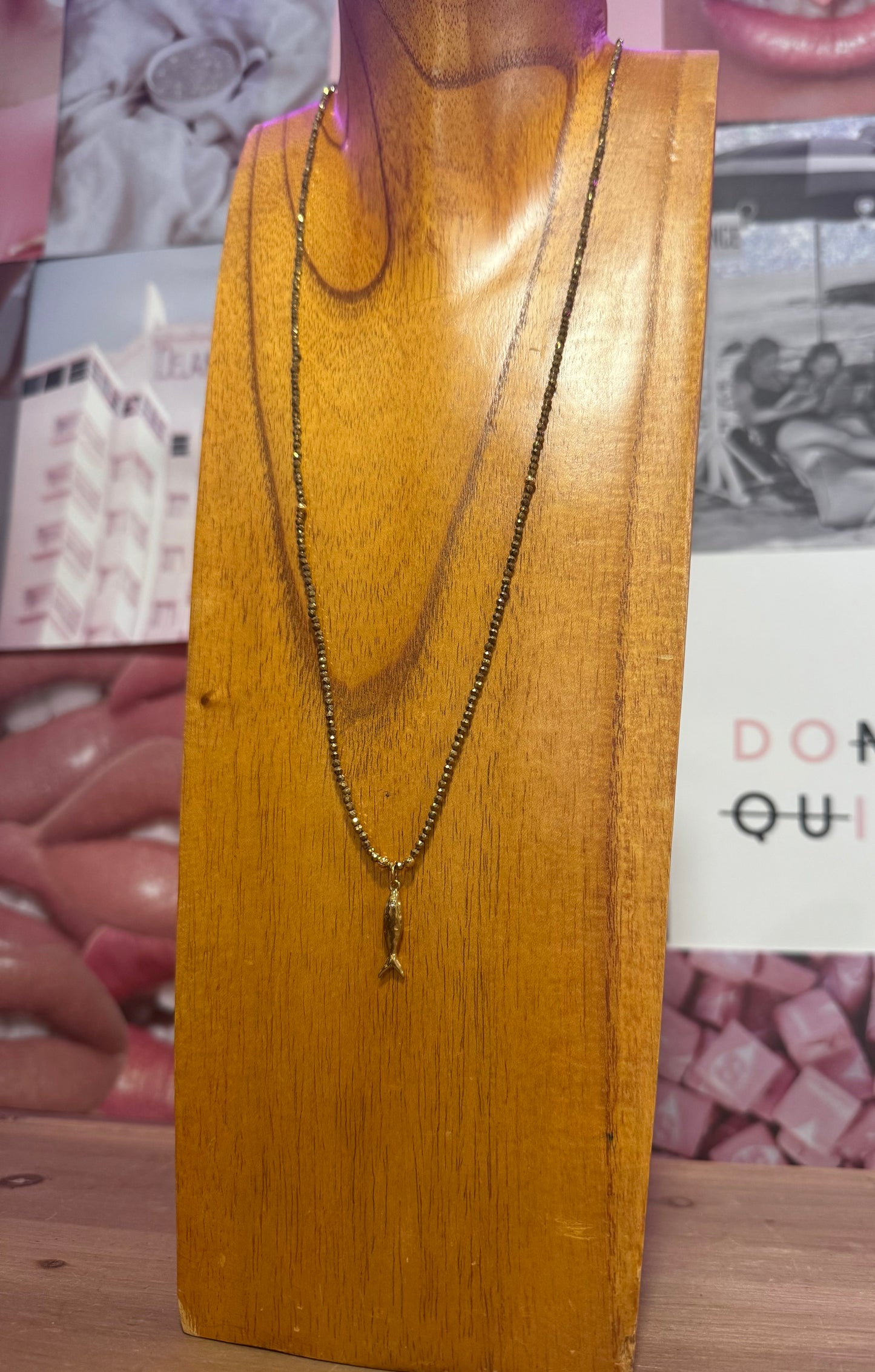 LONG BEADED FISH NECKLACE