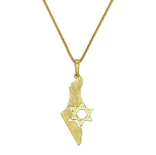 MAP OF STAR DAVID NECKLACE