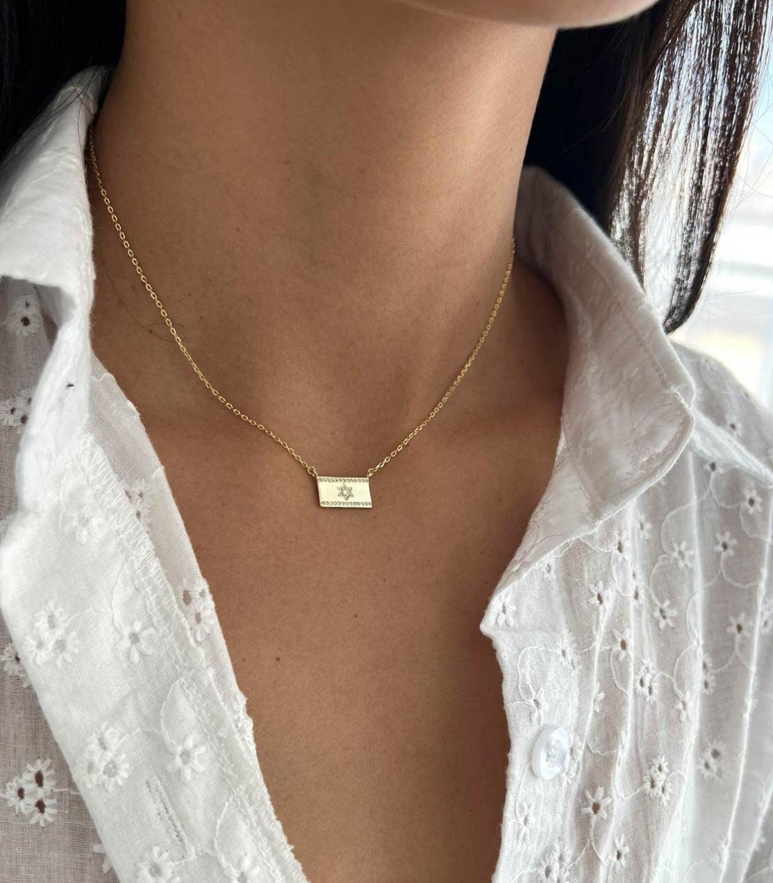ISRAELI FLAG STAR NECKLACE