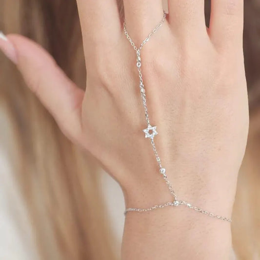 JEWISH STAR HAND CHAIN
