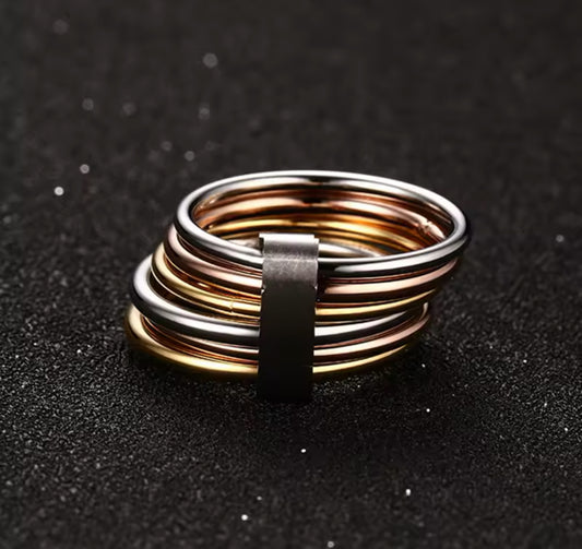 CHUNKY MULTI BAND RING