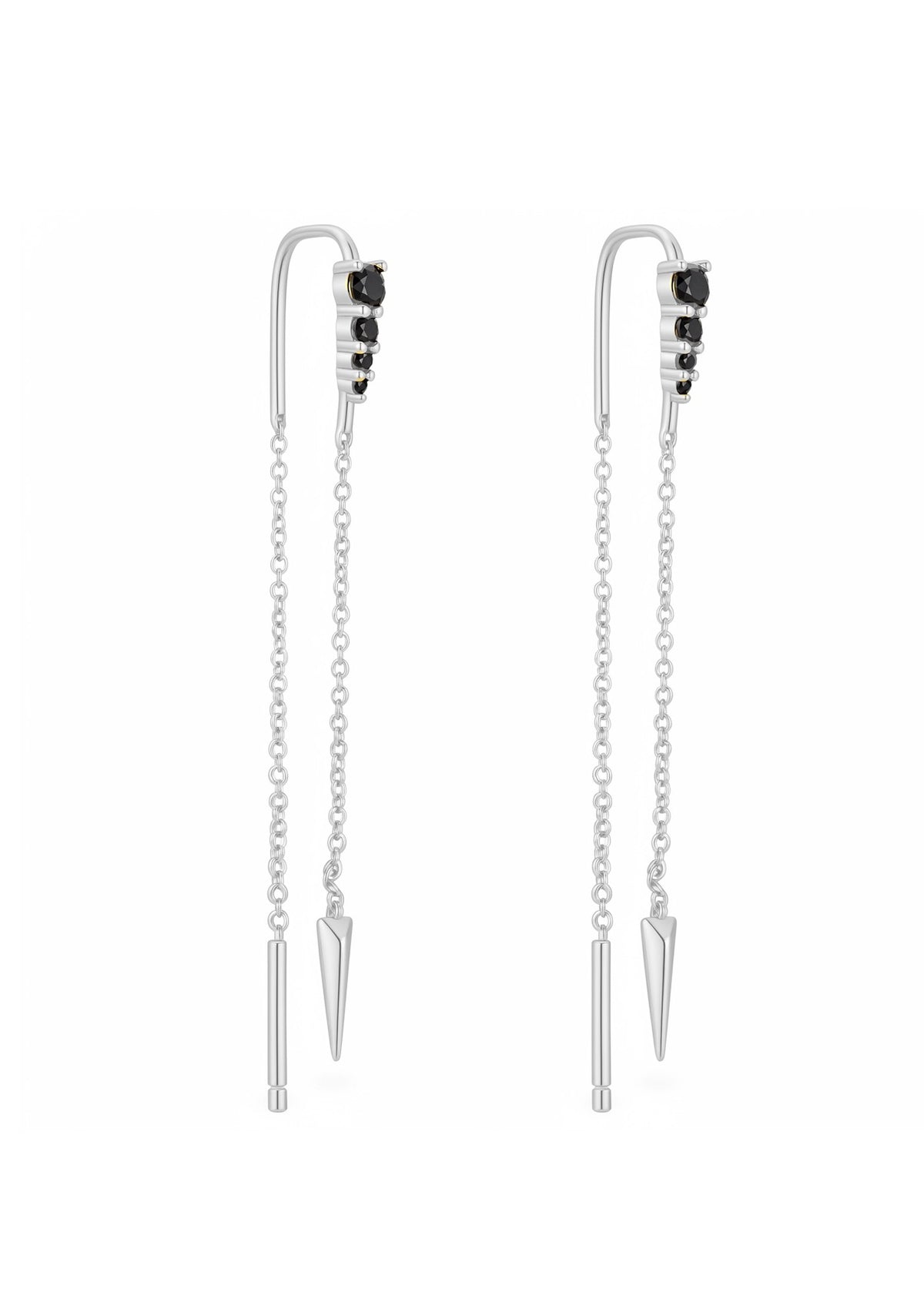 Black Stop loop Chain Earring