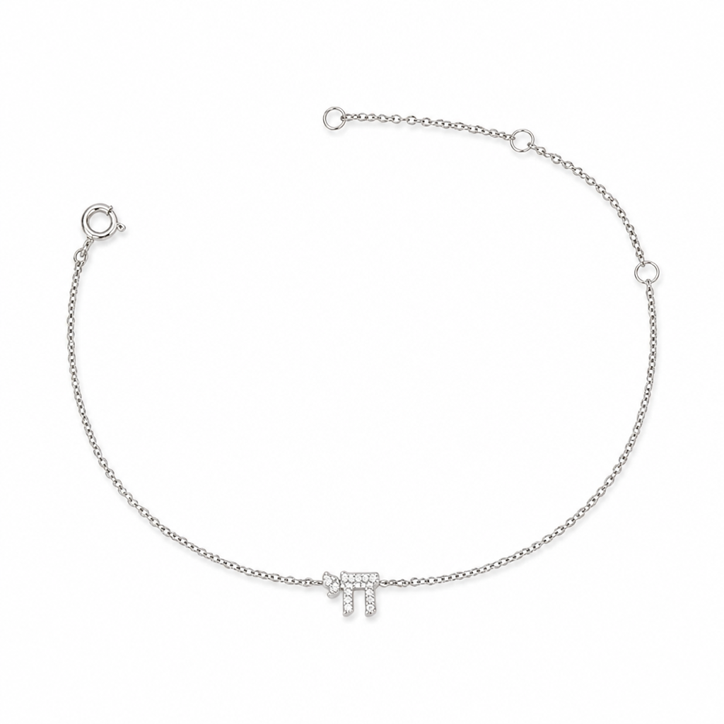Chai CZ Bracelet in Gold Plated Sterling Silver
