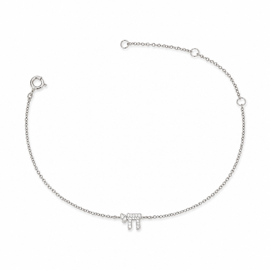 Chai CZ Bracelet in Gold Plated Sterling Silver