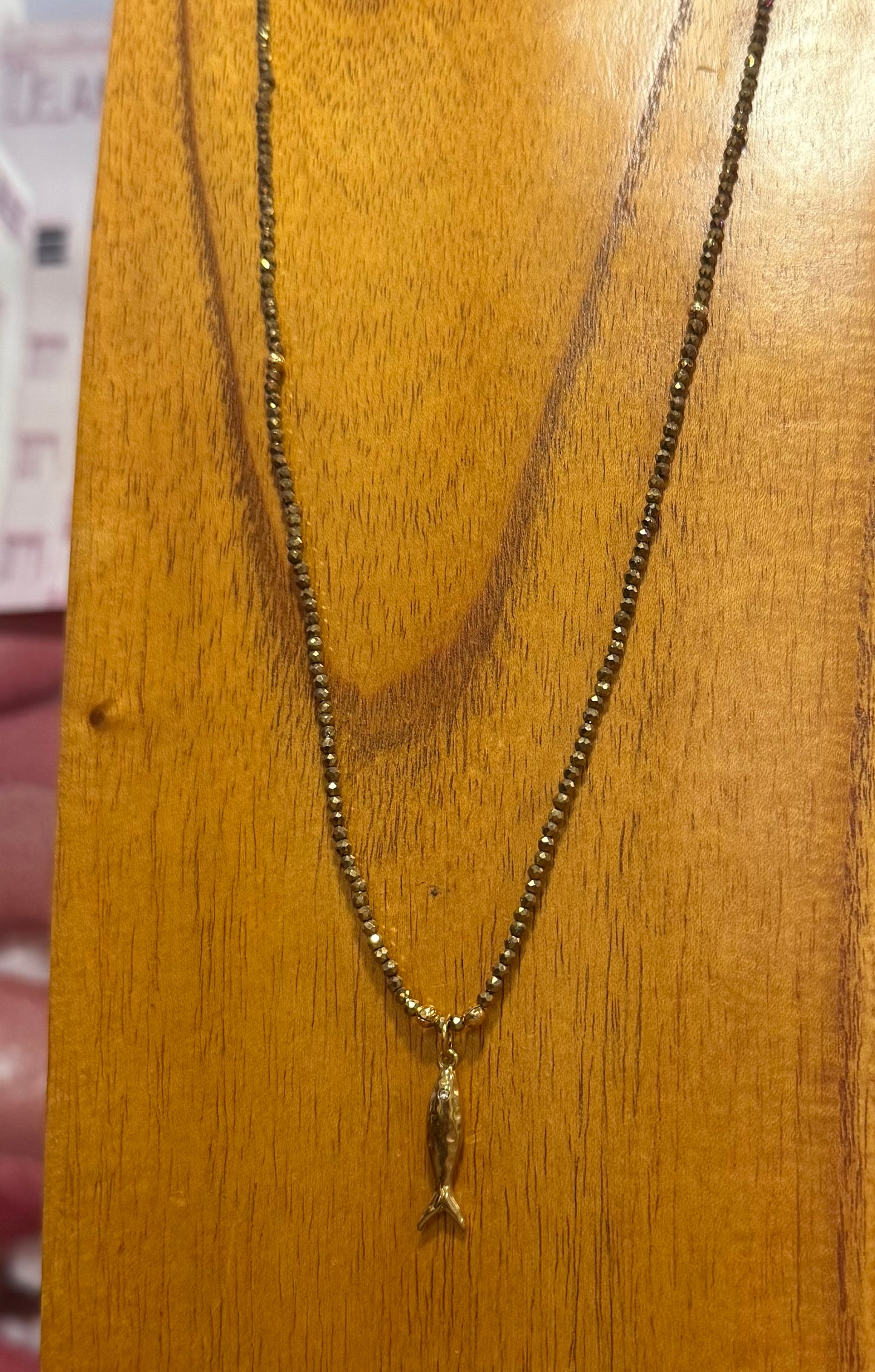 LONG BEADED FISH NECKLACE