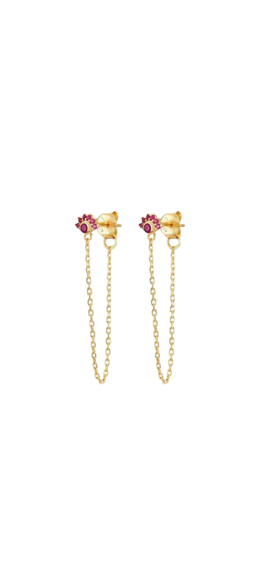 FLOWER CHAIN EARRING