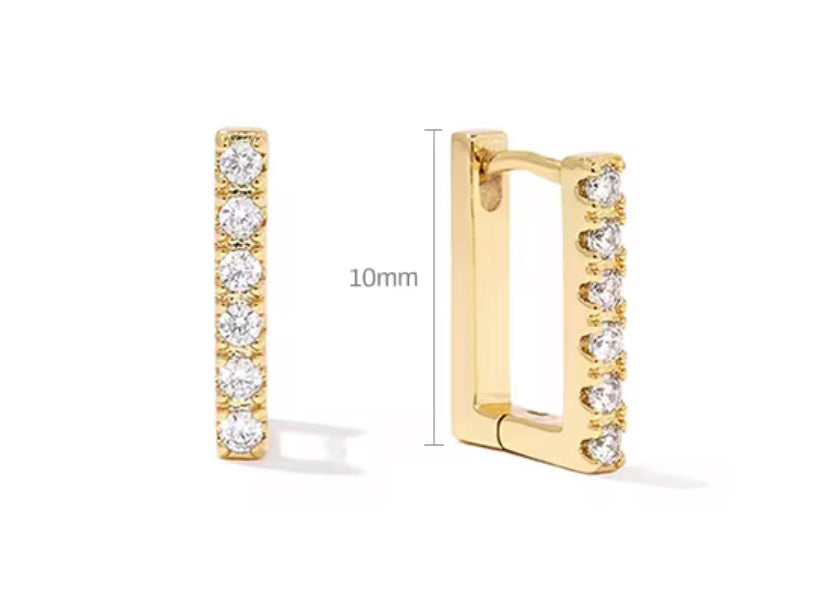 SMALL SQUARE CZ HOOPS