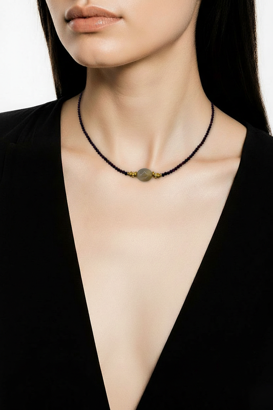NATURAL STONE BEADED NECKLACE