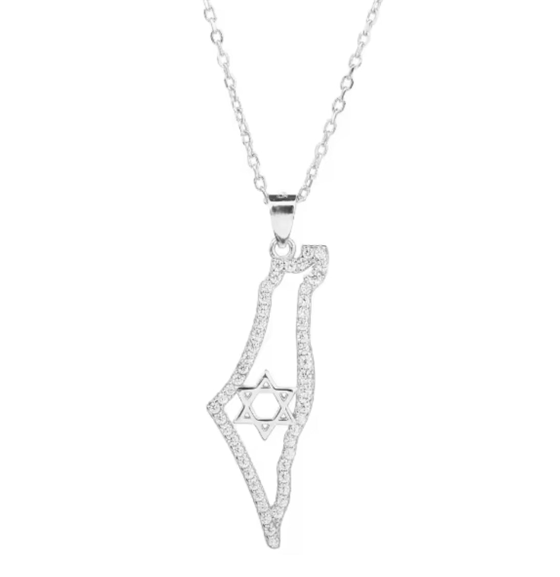 STAR OF DAVID CZ MAP NECKLACE