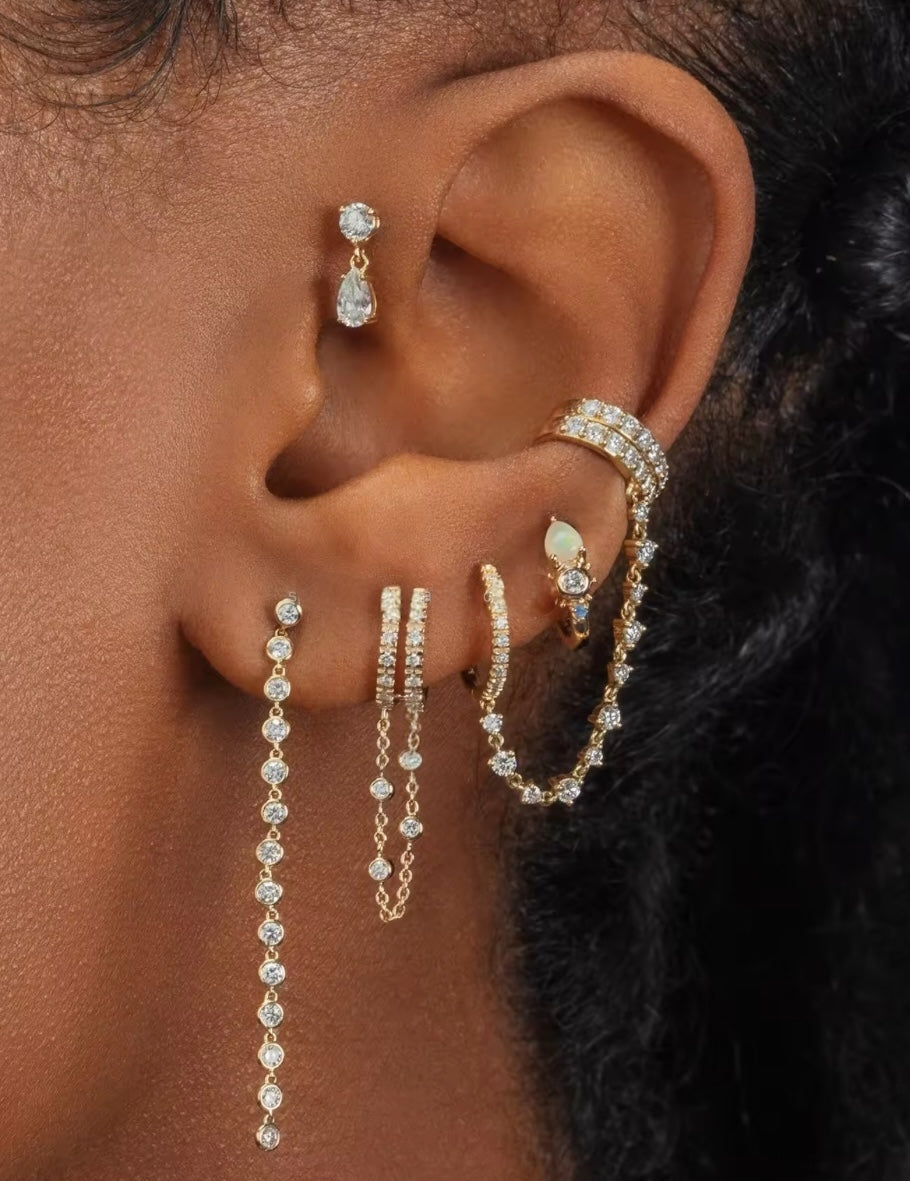 CHAIN HOOP EARRINGS