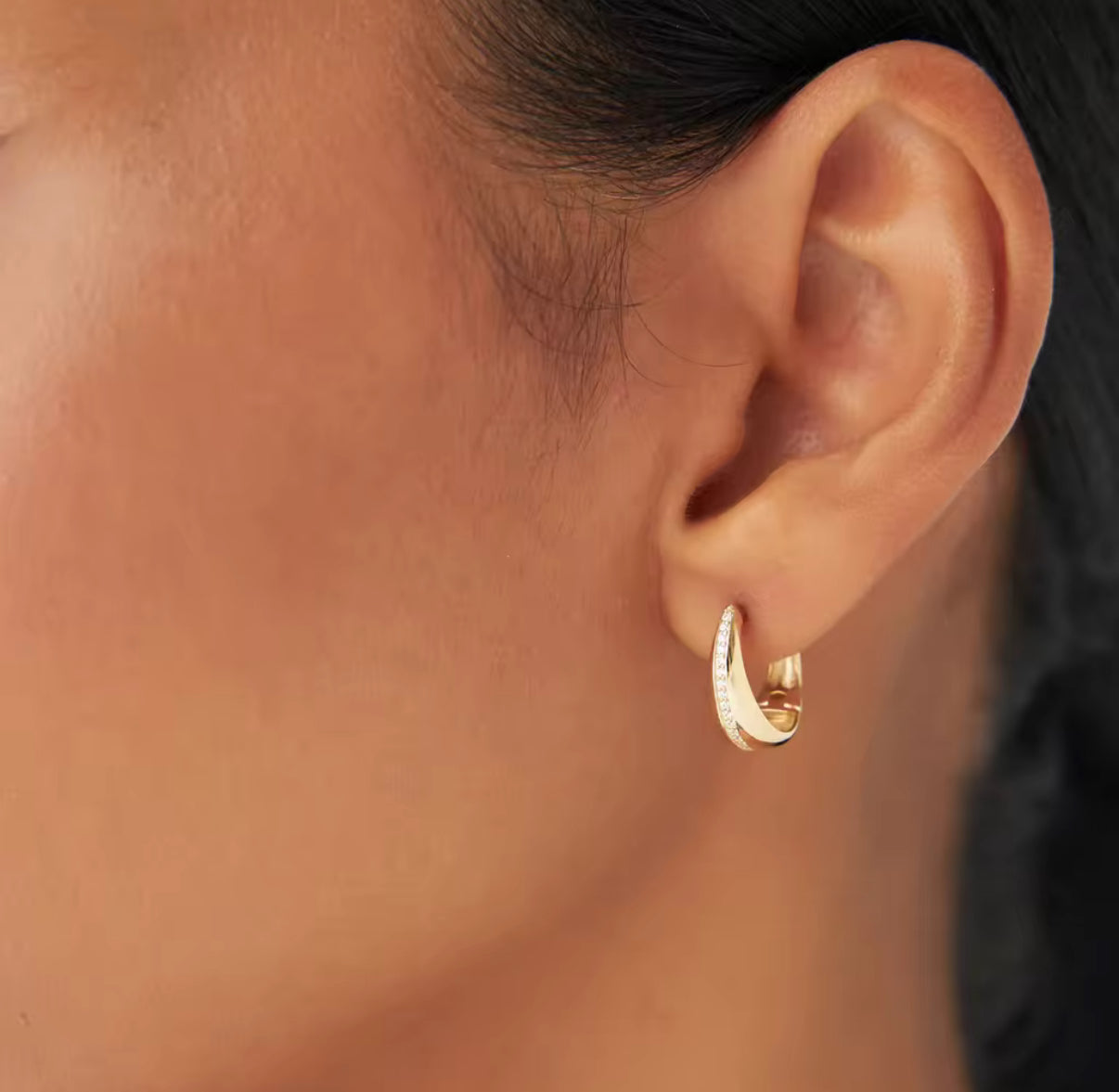 TEAR DROP CZ HOOPS
