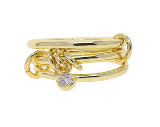 GOLD LINK CZ RING