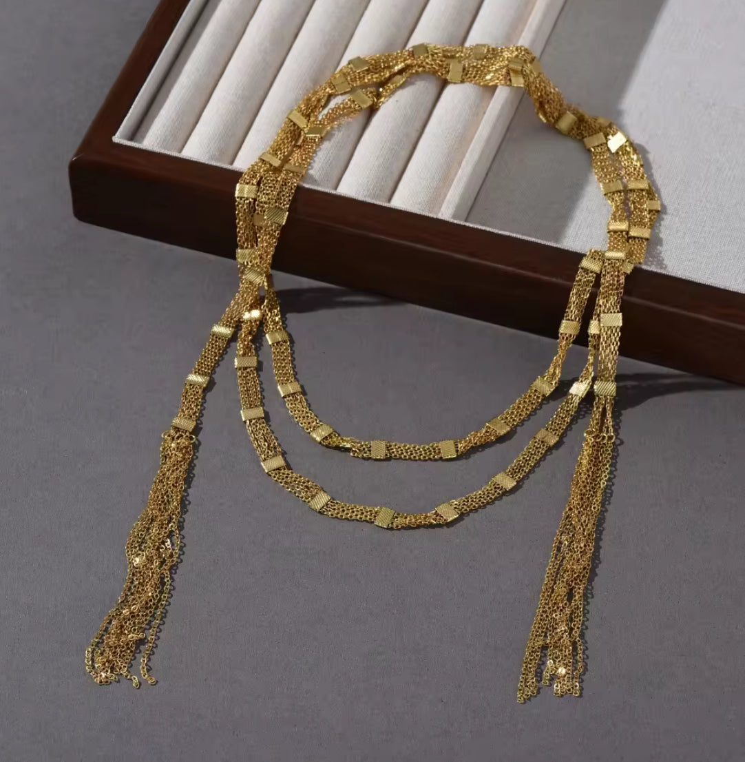 LONG BELT WRAP NECKLACE